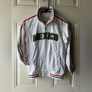 JM Collection Kids White Jacket with Green and Red Accents